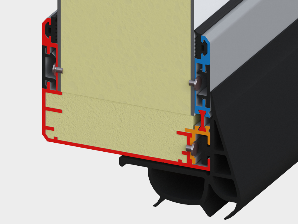 带隔热条的铝合金框架。